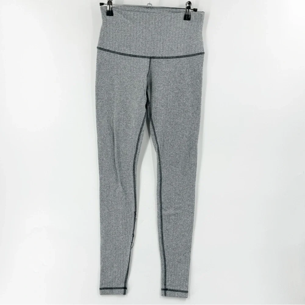 ✅ LULULEMON‎ Wunder Under High Rise Leggings SIZE 4 GREY/BLACK YOGA WORKOUT